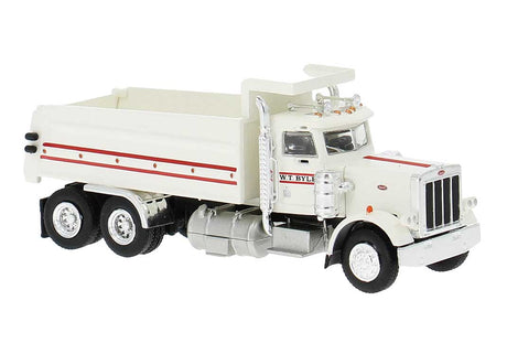 1973 Peterbilt 359 Dump Truck - Assembled -- W.T. Byler (white, red)