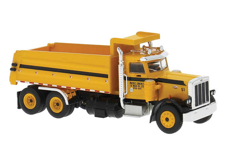Peterbilt 359 Dump Truck - Assembled -- Pacific Concrete & Rock (yellow, black)