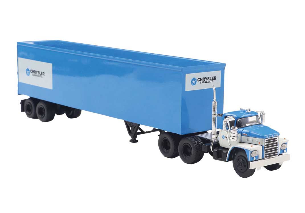 1960-1976 Dodge LCF Semi Tractor w/Van Trailer - Assembled -- Chrysler (blue, white)
