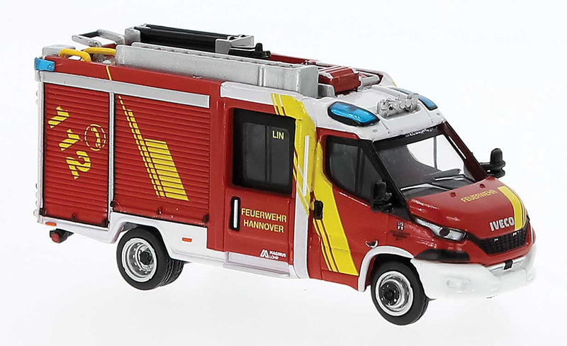 2021 Magirus Daily MLF Fire Truck - Assembled -- Hannover, Germany Fire Department (red, yellow, white, German Lettering)
