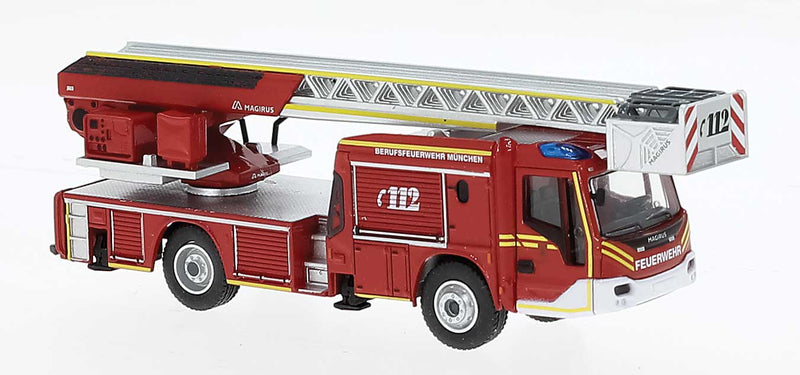 2021 Magirus M32L-AS nB Fire Ladder Truck - Assembled -- Muchen, Germany Fire Department (red, white, yellow, German Lettering)