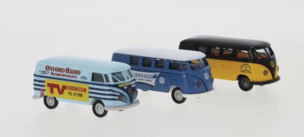 1960 Volkswagen T1b Van 3-Pack - Assembled -- 1 Each: Oxford Radio TV, VW Service, Afrika