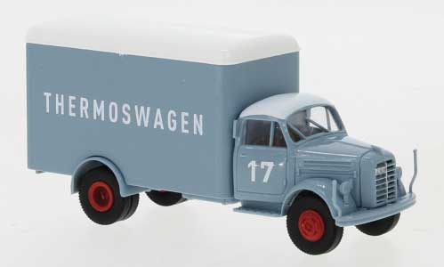 1951 Borgward B 4500 Box-Body Delivery Truck - Assembled -- Thermoswagen #17 (blue-gray, red)
