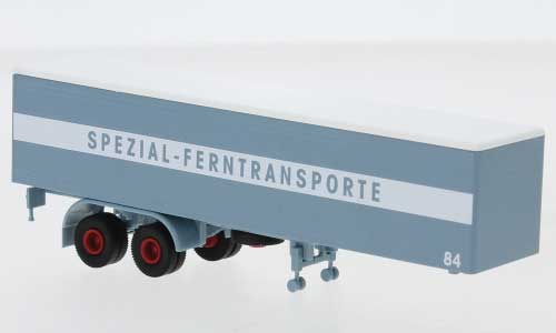 1960 Dry Van Trailer - Assembled -- #84 (blue-gray, red, German Lettering)