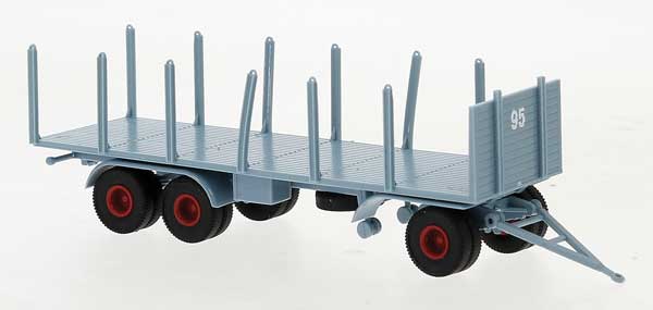 3-Axle Stake Trailer - Assembled -- #95 (blue-gray, red)
