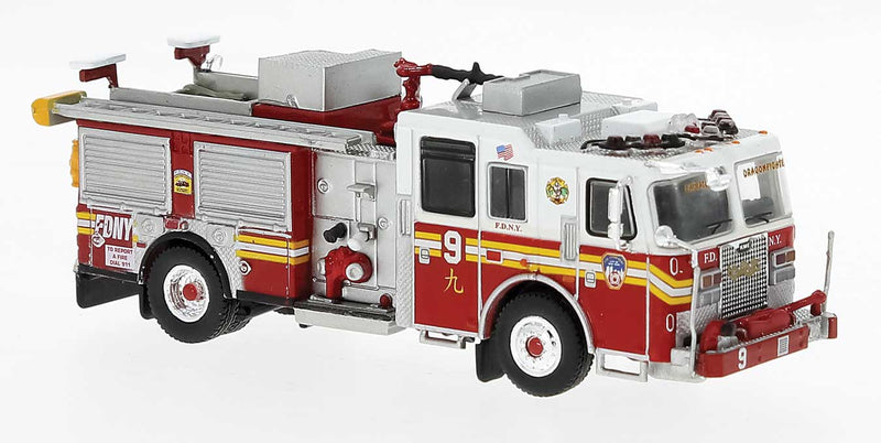 2015 KME Severe Service Fire Truck - Assembed -- New York Fire Department FDNY #9 Manhattan Chinatown (red, white, yellow)