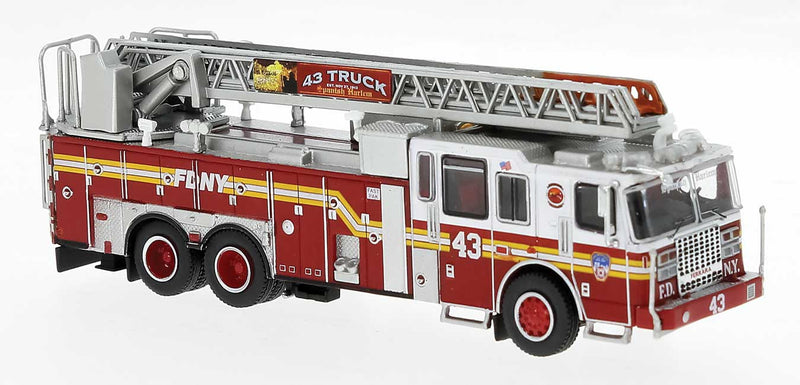 2013 Ferrara Ultra Fire Ladder Truck - Assembed -- New York Fire Department FDNY #43 Manhattan Upper East Side (red, white, yel