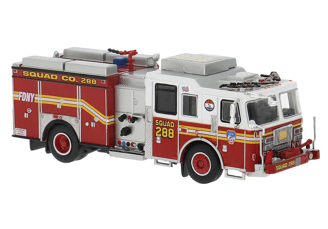 2013 Seagrave Attacker Fire Truck - Assembled -- Fire Department of New York FDNY Queens #288 (red, white, yellow)