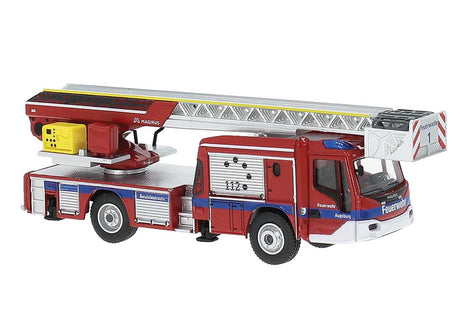 Magirus M23L-AS Fire Ladder Truck - Assembled -- Augsburg, Germany (red, white, blue, German Lettering)