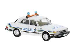 1986 Saab 900 - Assembled -- Polis (white, blue, Norsk Lettering)