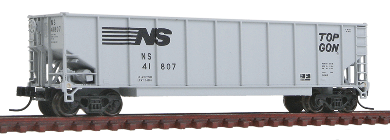 Class G-98R Coal Gondola w/Smooth Tubs - Ready to Run -- Norfolk Southern #41807 (gray, TOPGON Logo)