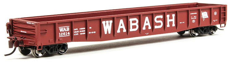 ACF 70-Ton 52' Drop-End Gondola - Ready to Run -- Wabash #12614 (Boxcar Red, Billboard Lettering, Flag Logo)