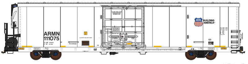 TrinityRail(R) 64' Modern Reefer w/Carrier Reefer Unit - Ready to Run -- Union Pacific ARMN #111089 (white, blue, Building America Logo)