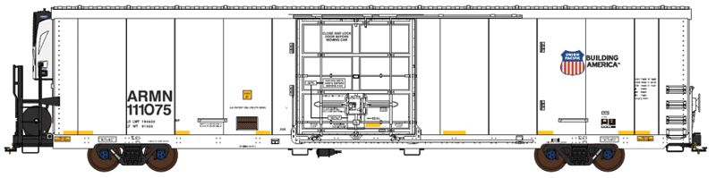 TrinityRail(R) 64' Modern Reefer w/Carrier Reefer Unit - Ready to Run -- Union Pacific ARMN #111168 (white, blue, Building America Logo)