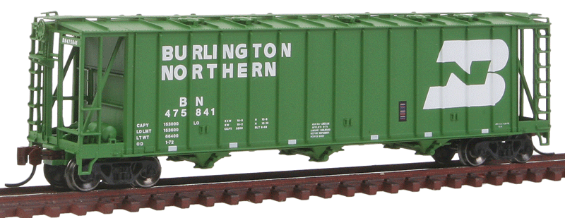 General American 3500 Dry-Flo 3-Bay Covered Hopper - Ready to Run -- Burlington Northern #475841 (Cascade Green, white, 1970s Large Logo)