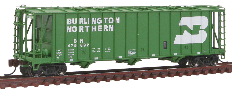 General American 3500 Dry-Flo 3-Bay Covered Hopper - Ready to Run -- Burlington Northern #475892 (Cascade Green, white, 1970s Large Logo)