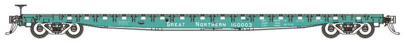 GSC 60' Flatcar - Ready to Run -- Great Northern #160005 (Jade Green, white)