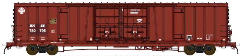 Santa Fe Class BX-166 60' Beer Boxcar - Ready to Run -- Burlington Northern Santa Fe #780796 (Boxcar Red, Patch w/ATSF Logo)