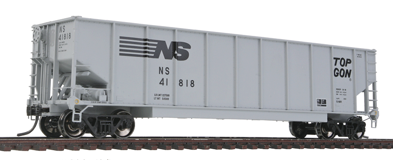 Class G-98R Coal Gondola w/Smooth Tubs - Ready to Run -- Norfolk Southern #41818 (gray, TOPGON Logo)