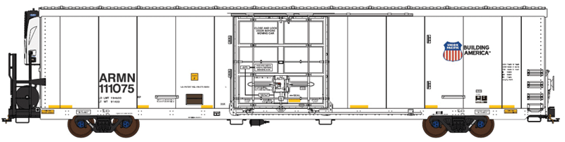 TrinityRail(R) 64' Modern Reefer w/Carrier Reefer Unit - Ready to Run -- Union Pacific ARMN #111052 (white, blue, Building America Logo)