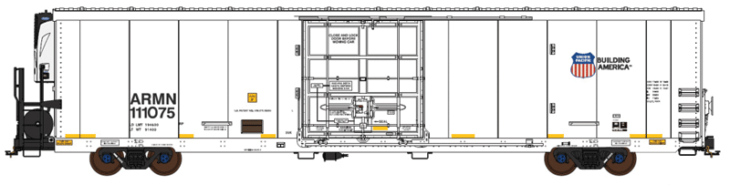 TrinityRail(R) 64' Modern Reefer w/Carrier Reefer Unit - Ready to Run -- Union Pacific ARMN #111131 (white, blue, Building America Logo)