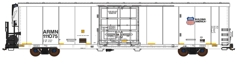 TrinityRail(R) 64' Modern Reefer w/Carrier Reefer Unit - Ready to Run -- Union Pacific ARMN #111412 (white, blue, Building America Logo)