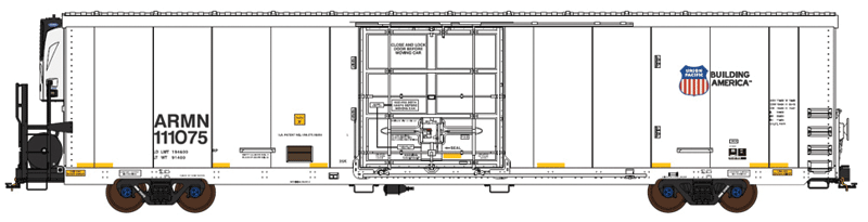 TrinityRail(R) 64' Modern Reefer w/Carrier Reefer Unit - Ready to Run -- Union Pacific ARMN #111423 (white, blue, Building America Logo)
