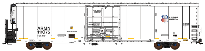 TrinityRail(R) 64' Modern Reefer w/Carrier Reefer Unit - Ready to Run -- Union Pacific ARMN #111482 (white, blue, Building America Logo)