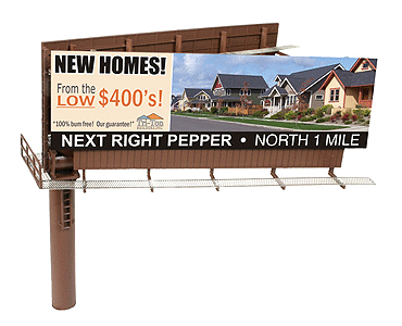 Modern Dual Sided Billboard, Assembled