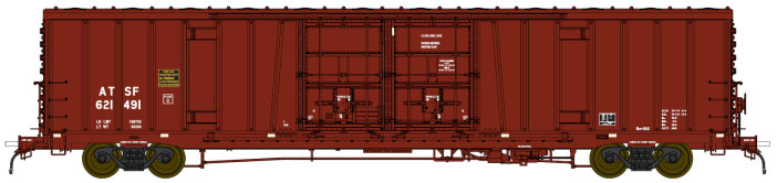 Santa Fe Class BX-166 60' Beer Boxcar - Ready to Run -- Santa Fe #621308 (Boxcar Red, No Logo)
