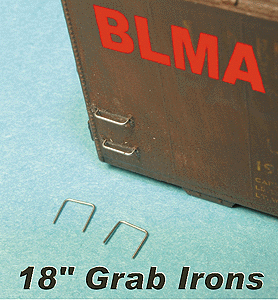18" Straight Grab Irons (Machine Bent .007 Wire) -- pkg(20)
