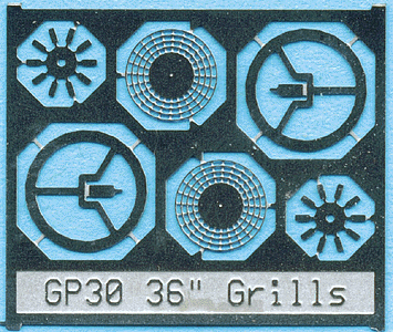 36" Fan Grille pkg(2) -- With Center Plate; For EMD GP30 & Others