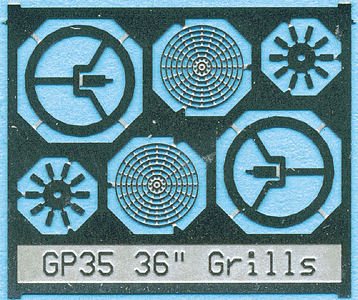 36" Fan Grille pkg(2) -- No Center Plate; For EMD GP35 & Others