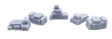 Luggage Stacks -- Unpainted 3D Printed Parts pkg(5)