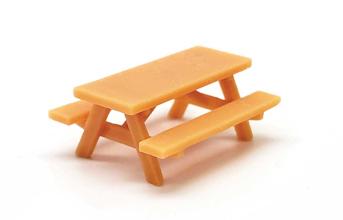 Picnic Tables -- Unpainted 3D Printed Parts pkg(5)