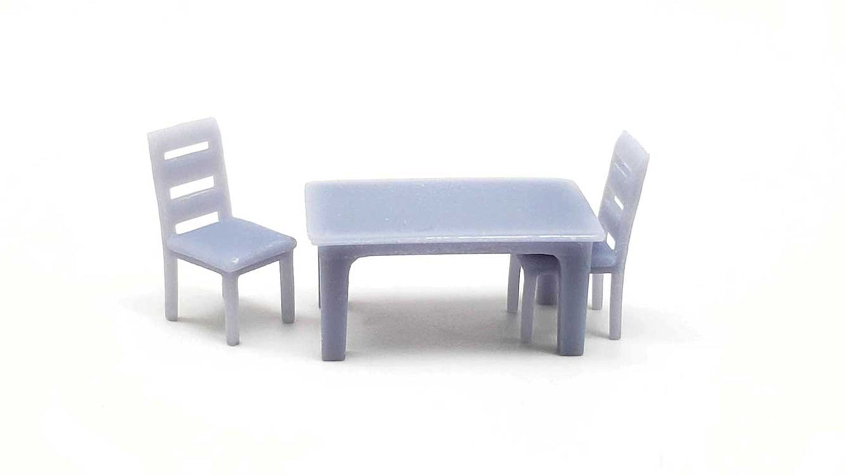Common Dining Set -- 1 Table, 4 Chairs (unpainted)-1