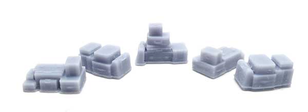 Luggage Stacks -- Unpainted 3D Printed Parts pkg(5)