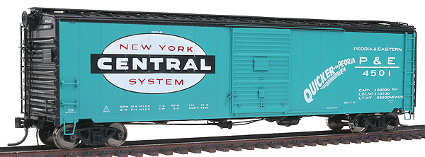 50' Single 8' Door Boxcar Assembled -- Peoria & Eastern #1
