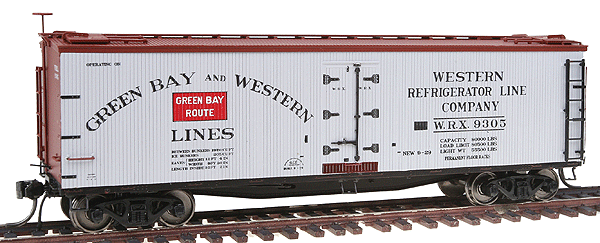 40' ACF/URTX Wood Reefer - Assembled -- Green Bay & Western #3