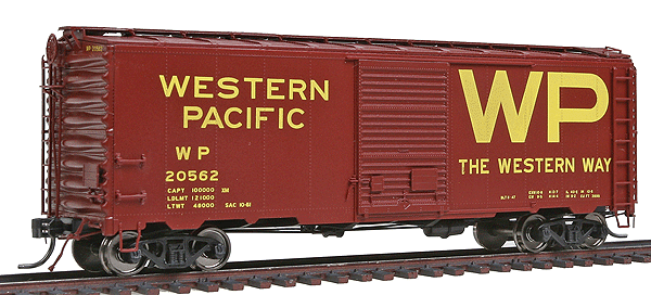 BluePrint Series(R) 40' Boxcar w/7' Door Assembled -- Western Pacific #20562