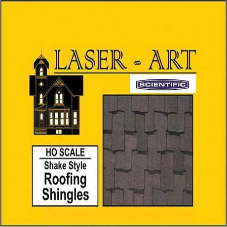 Laser-Cut Roof Shingles - 4 x 9"  10.2 x 15.2cm Sheets -- Shake pkg(6)