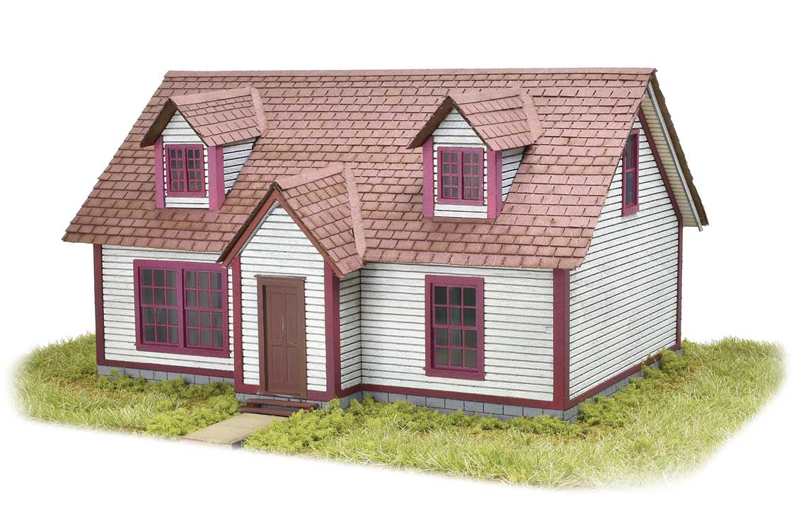 Madison Cape House -- Laser-Cut Wood Kit - 5 x 4-1/2 x 3" 12.7 x 11.4 x 7.6cm-3