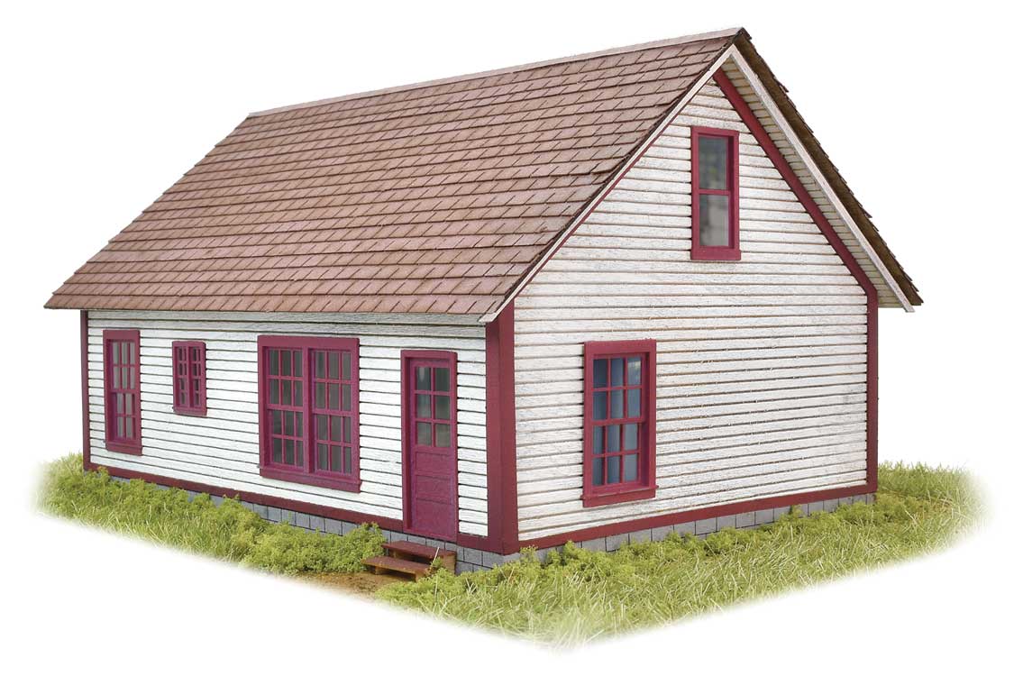 Madison Cape House -- Laser-Cut Wood Kit - 5 x 4-1/2 x 3" 12.7 x 11.4 x 7.6cm-4