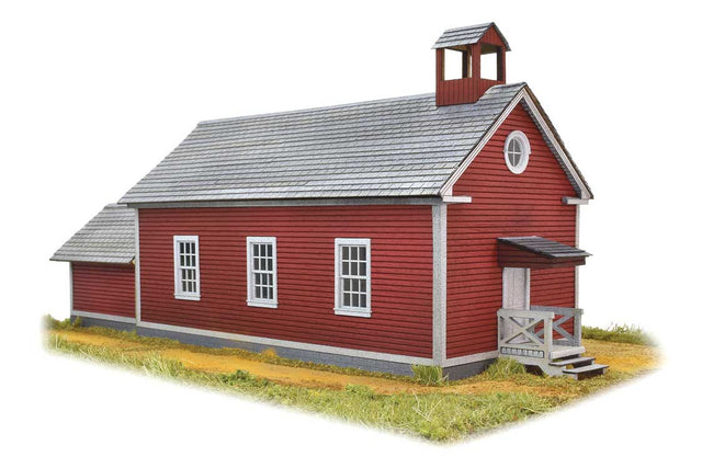 School House -- Laser-Cut Wood Kit - 3 x 9 x 4"  7.6 x 22.9 x 10.2cm-1