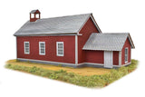 School House -- Laser-Cut Wood Kit - 3 x 9 x 4"  7.6 x 22.9 x 10.2cm-2