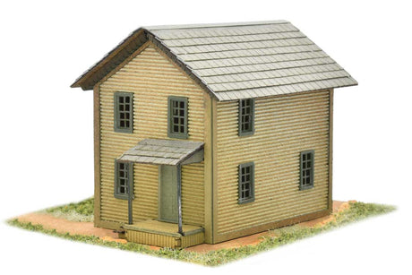 Company House #1 -- Laser-Cut Wood Kit - 1-1/2 x 3-1/4 x 1-3/4" 3.8 x 8.3 x 4.5cm-1