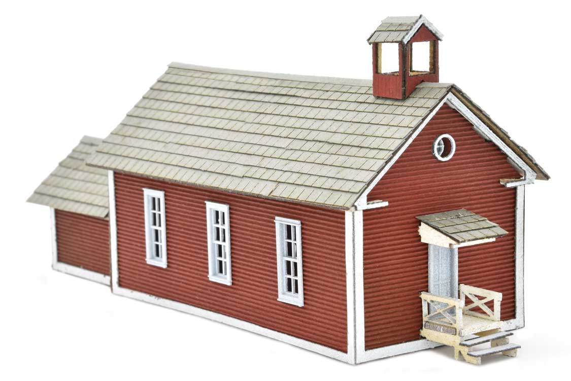 School House -- Laser-Cut Wood Kit - 4-1/2 x 1-1/2 x 2"-1