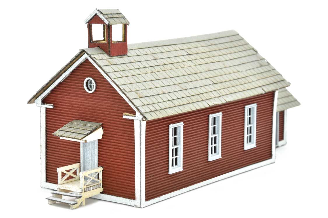 School House -- Laser-Cut Wood Kit - 4-1/2 x 1-1/2 x 2"-4