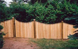 Laser Art Fence Kit (Laser-Cut Wood) -- French Gothic Scallop Picket 14 Sections 3-3/4' Tall x 6-1/2' Wide