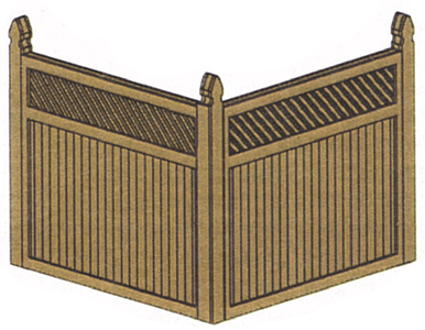 Laser Art Fence Kit (Laser-Cut Wood) -- Privacy Fence w/Lattice 10 Sections 6' Tall x 8' Wide
